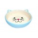 КерамикАрт миска керамическая для кошек 160 мл Мордочка кошки голубая